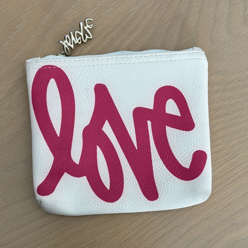 White and Pink 'Love Me' Pouch